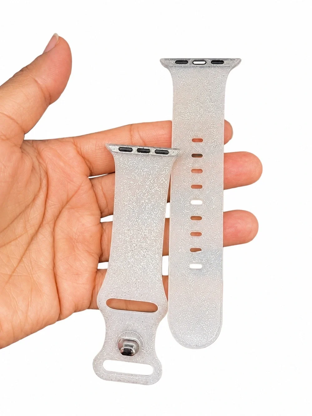Apple Beige Silicone Smartwatch Band with Clear Protective Case